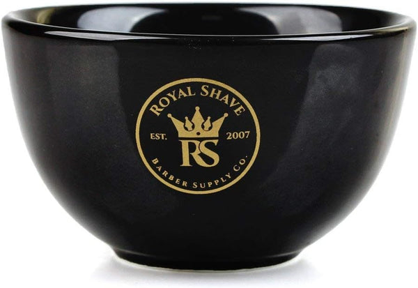 Ceramic Textured Shaving Bowl, Shave Soap & Shaving Cream Dish, Textured for Rich Lather, Black