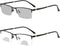 Transition Photochromic Rectangular Frame Bifocal Reading Glasses for Men Women, UV400, Clear Sunglasses