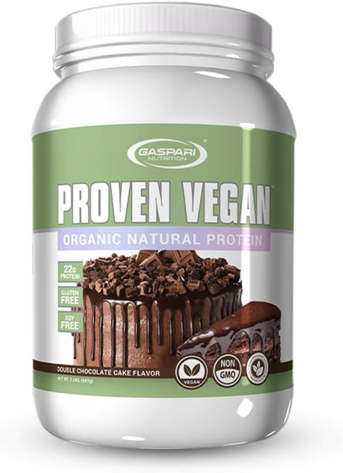 Gaspari Nutrition Proven Vegan Protein - Organic Natural Protein, Gluten Free, Soy Free, NON GMO - 2lbs, Double
