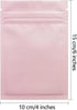 100 Pack Resealable Mylar Bags 4 x 6 Inch Smell Proof Foil Pouch Flat Bag with Clear Window in Pink