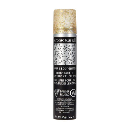 Jerome Russell Temporary Hair and Body Glitter Color Spray, 2.2 oz, Travel Spray, Adds Sparkly Shimmery Glow