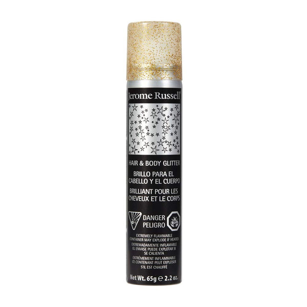 Jerome Russell Temporary Hair and Body Glitter Color Spray, 2.2 oz, Travel Spray, Adds Sparkly Shimmery Glow