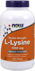 NOW Supplements, L-Lysine (L-Lysine Hydrochloride) 1,000 mg, Double Strength, 250 Tablets