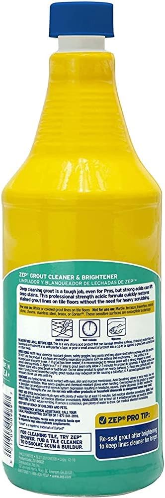 Zep Grout Cleaner and Brightener - 32 Ounce (Pack of 3) for Deep Cleaning Pro Formula