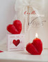 NatureMan 2 Pcs Valentine's Day Heart Candles- Red Love Heart Shape Scented Candles- Handmade Aromatherapy Candles