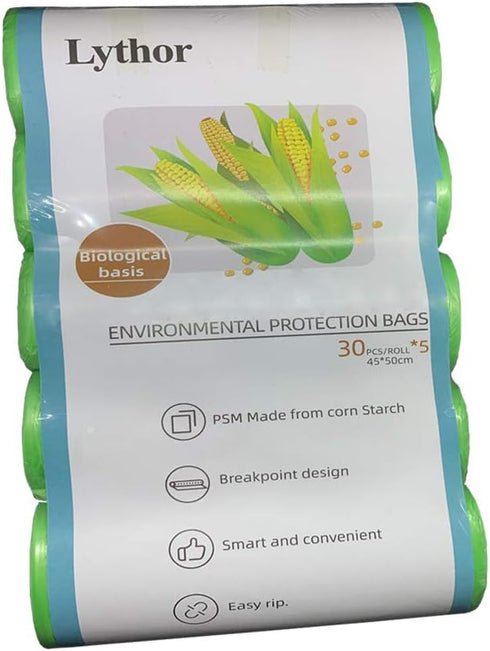 Lythor 2.6 150 Count Compostable Trash Bags, Gallon Small Disposable Compost Bags Garbage Bags Made from PSM