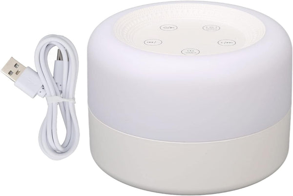 Vomeko White Noise Machine for Sleep,USB Rechargeable Sound Machine with 7 Color LED