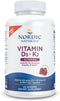 Nordic Naturals Vitamin D3 + K2 Gummies, Pomegranate, 120 Gummies, 1000 IU Vitamin D3 + 45 mcg Vitamin K2