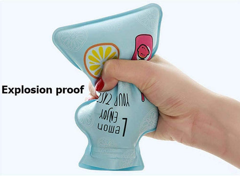 3Pcs Mini Hot Water Bottle Bag/Hand Warmer, Light and Handy, Small Heat Up and Refreezable Cold Pack, Korea Style Cute Therapy Heating Pad Warming Pain Relief, Random Pattern (Blue)