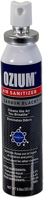 Ozium Air Sanitizer 0.8 oz Spray, Carbon Black Scent, 6-Pack