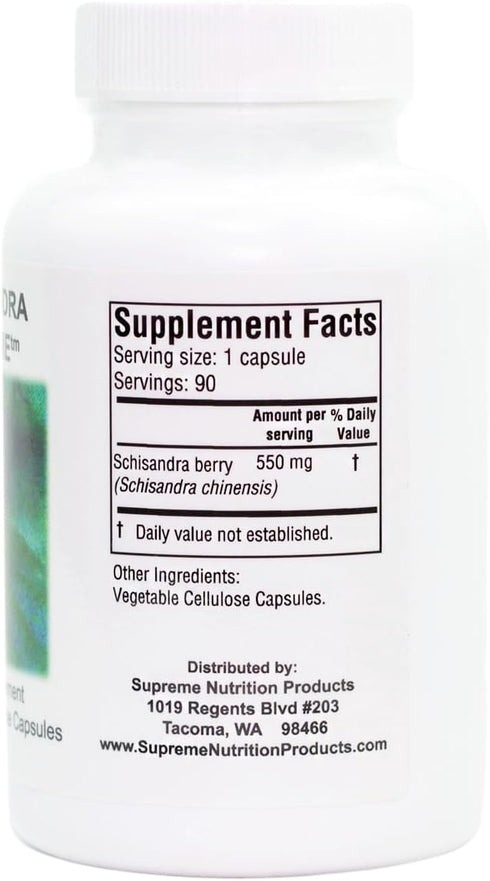 Supreme Nutrition Schisandra, 90 Pure Schisandra Fruit Vegetarian Capsules