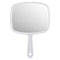PROTECLE Hand Mirror, Handheld Makeup Mirror with Handle for Barber Hairdressing, Square White
