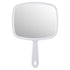 PROTECLE Hand Mirror, Handheld Makeup Mirror with Handle for Barber Hairdressing, Square White