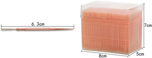 1100pcs Soft Plastic Double-Head Brushed Toothpick for Oral Care Interdental Brush