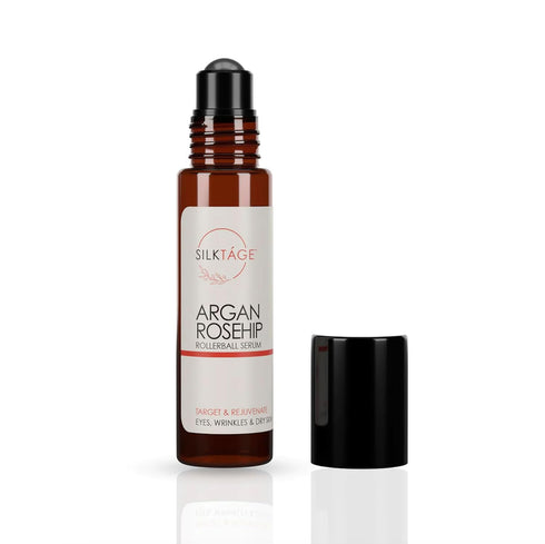 SILKTA´GE Argan Rosehip Rollerball - Organic Argan Oil & Rosehip Oil for Eyes, 33 Fl Oz