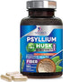 Psyllium Husk Fiber Supplement 1500mg, Natural Daily Soluble & Insoluble Fiber Pills for Digestion and Colon Health -