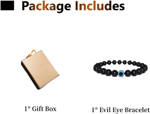 Triple Protection Bracelet for Luck and Prosperity, Hematite Black Obsidian Tiger Eye Stone, Adjustable Elastic for Men