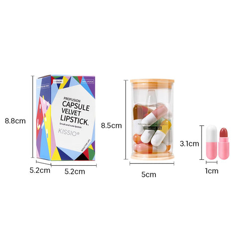 KISSIO Mini Lipstick Set, 16PCS Matte Lipstick in 16 Colors, Travel Friendly, Velvety Waterproof Long Lasting