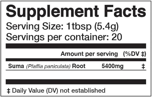 Anima Mundi Suma Brazilian Ginseng Root Powder, Superfood Energy Support, 4oz / 113g