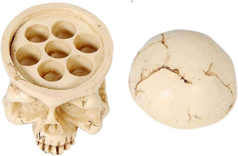 New Star Tattoo Ink Cup Holder, Hard Skull Resin Stand with 7 Holes for Tattoo Supplies and Permanent Makeup Kit
