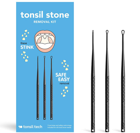 Premium Tonsil Stone Removal Kit, Safe Easy Removal, Bioengineer Designed Tools Made in USA, Blue