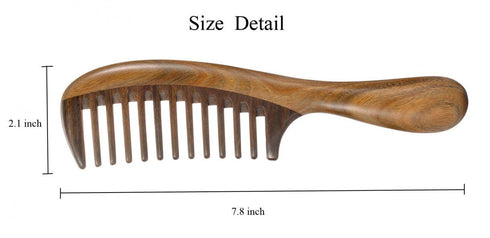 Louise Maelys 2pcs Wooden Hair Comb, Wide Tooth and Fine Tooth Detangling Sandalwood Combs