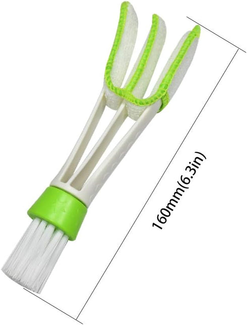 Multifunction Cleaning Brush for Car Air Vent, 2 Microfiber Sleeves for Keyboard, Window, Blinds Cleaner