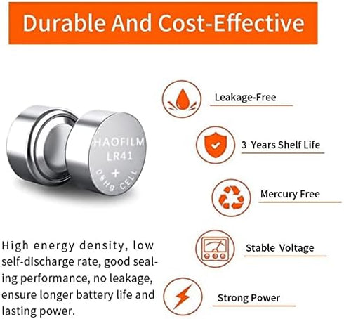 LR41 AG3 392 384 192 Premium Alkaline Battery, 1.5V Round Button Coin Cell Batteries (30 Pack)
