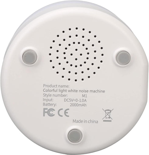 Vomeko 7 2000mAh White Noise Machine for Sleep,USB Rechargeable Sound Machine with Color LED Battery, Portable Noise