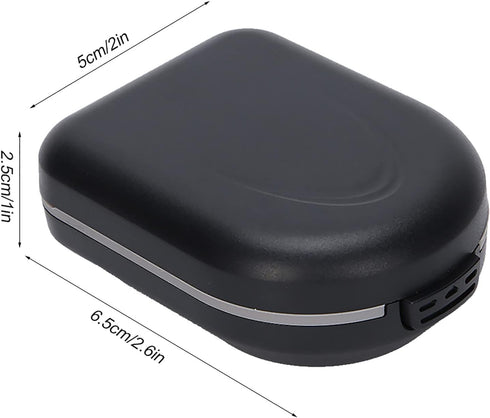 Hearing Aid Case, Hearing Aid Travel Case, BehindtheEar Hearing Aid Accessories, Waterproof Drop Resistance Storage Box, Black (2.6 x 2 x 1in)