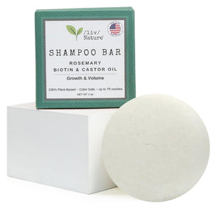 /liv/Nature Shampoo Bar | Growth, Volume & Thickening for Thinning Hair | Rosemary, Biotin & Castor Oil | 1-pk