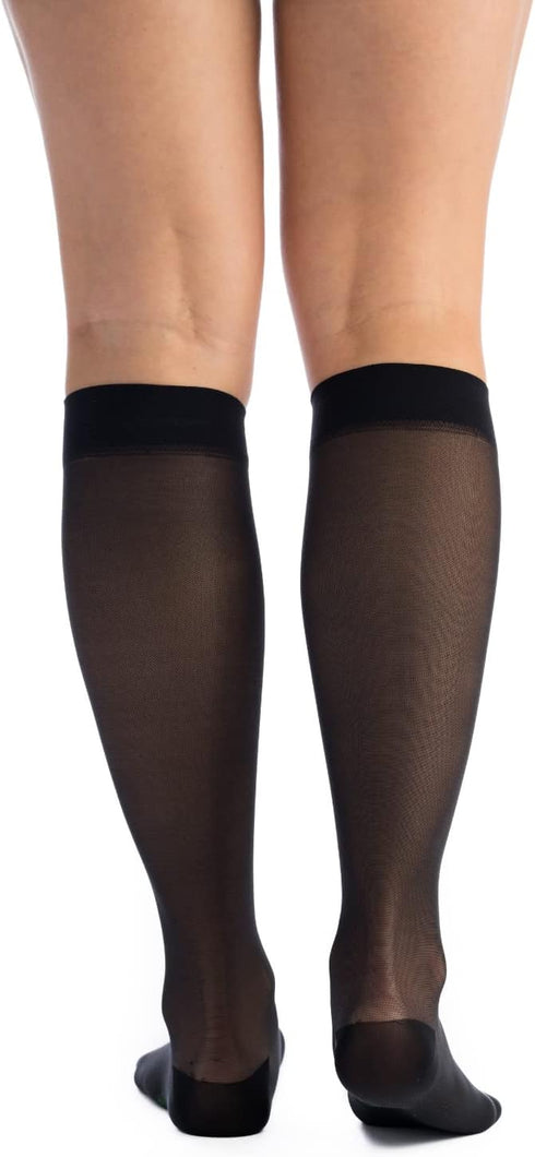 EvoNation Women’s Knee-High Graduated Compression Socks - 15-20 mmHg Moderate Pressure Sheer Socks