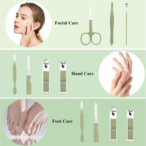 Manicure and Pedicure Kit, Nail Clipper Set, Nail Care Kit for Women, Travel Nail Grooming Kit