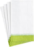 Caspari Linen Border Paper Guest Towel Napkins in Green - Two Packs