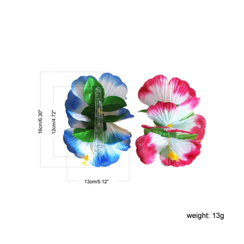 Lawie 14 Pack Artificial Large Silk Tropical Hibiscus Flower Hair Clips Barrettes for Women