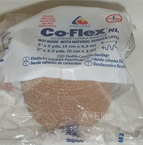 ANDOVER CO-FLEX NL 2x5Yds Tan Flesh 3-PACK Cohesive Flexible Elastic Bandage Wrap for Pets