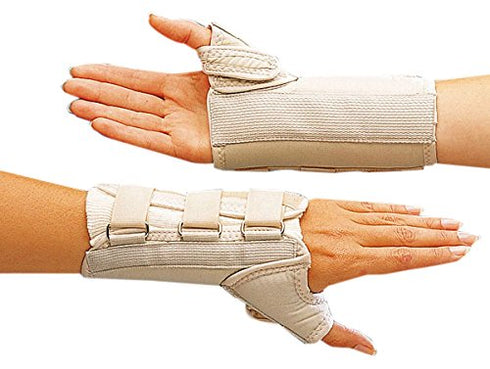 Rolyan D-Ring Wrist and Thumb Spica Splint, Wrist Brace for Carpal Tunnel and Tendonitis, Left Hand, Small