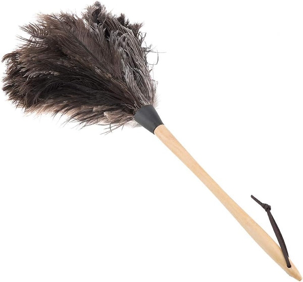 Fdit Handmade Washable Non-electrostatic Duster with Wooden Handle Household