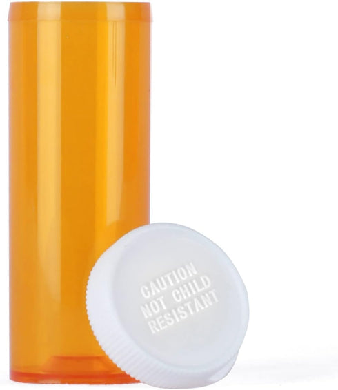 Empty Plastic Pill Bottles with Easy Open Snap Caps, Prescription Medication Vials, Clear Containers (12pcs)