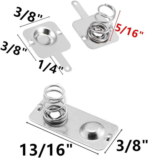 12Pairs Battery Springs AAA Battery Negative to Positive Conversion Spring Contact Nickle Plated 9x9mm