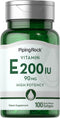 Piping Rock Vitamin E 200 IU | 90 mg | 100 Softgel Capsules, High Potency, Non-GMO, Gluten Free