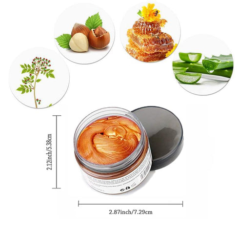 Orange Hair Color Wax, Instant Hairstyle Cream 4.23 oz, Temporary Natural Hair Wax for Party and Daily Use
