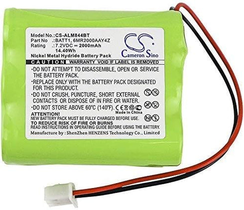 Replacement Battery for 2GIG 228844, Fits 2GIG Go Control Panels, Ni-MH 7.20V 2000mAh / 14.40Wh