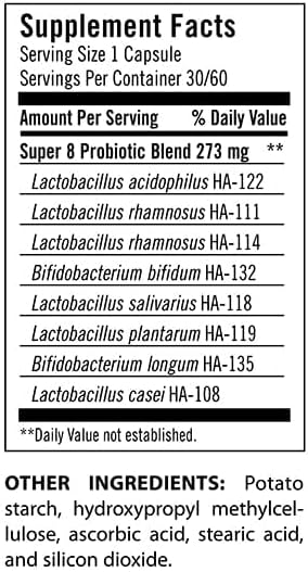Flora Super 8 Hi-Potency Probiotic, Daily Gut & Digestive Health, 42 Billion CFU, 60 Capsules, Keep Chilled
