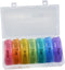 Holibanna Rainbow Color Compartment Weekly Pill Organizer Portable Medicine Dispenser with Round