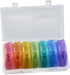 Holibanna Rainbow Color Compartment Weekly Pill Organizer Portable Medicine Dispenser with Round