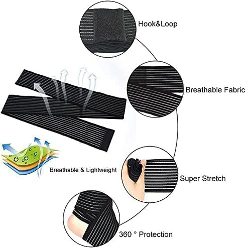 Elastic Lower Leg Calf Compression Support Bandage Sleeve for Shin Splint Guard, Adjustable Plus Size, Black