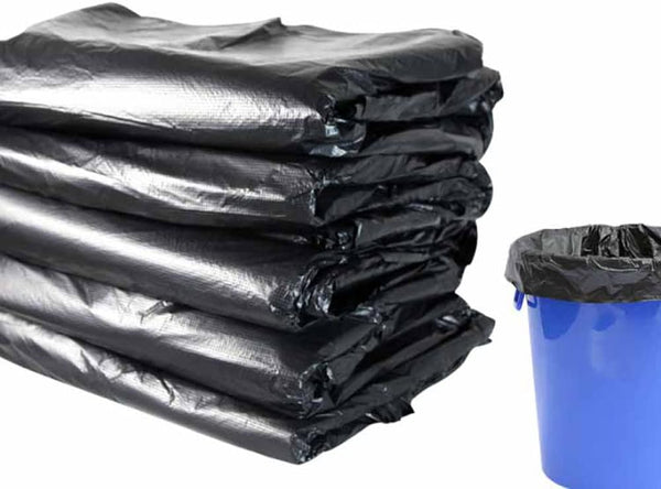 100pcs Black Disposable Clean Garbage Bags, Not Leak Bulk Plastic for Home Kitchen Office, Outdoor, Travel