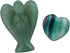 Rockcloud Healing Crystals Puff Heart & Guardian Angel Figurine, Carved Worry Stone Chakra Reiki Balancing Set
