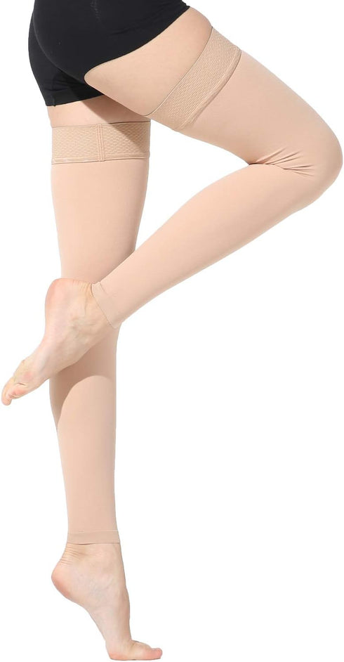 Ztl Thigh High Compression Stockings, Footless, 30-40 mmHg for Women & Men